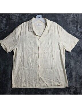 Porter and Ash Men's Linen Short Sleeve Button Up Sz Medium